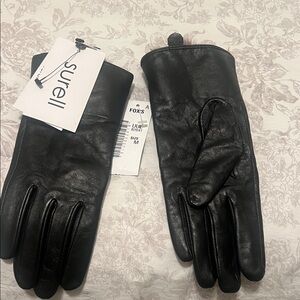 Surell women's Classic Black Leather Gloves